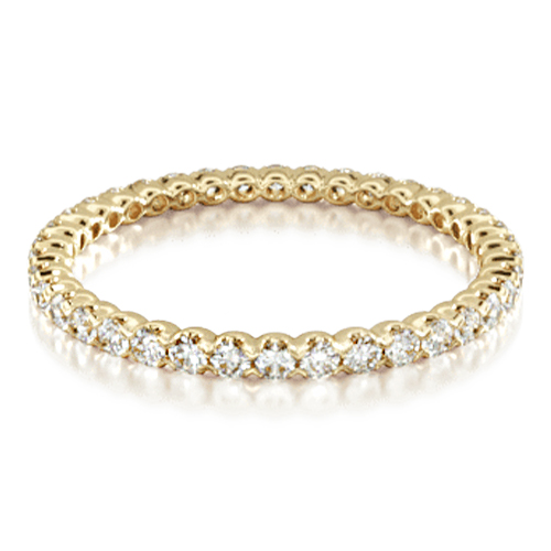 14K Yellow Gold Fishtail Diamond Eternity Ring