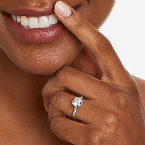 14K White Gold Fishtail Diamond Engagement Ring