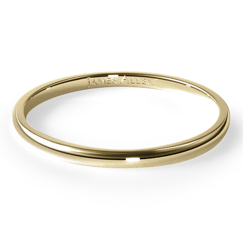 14K Yellow Gold 2.0mm Traditional Slightly Curved Wedding Ring