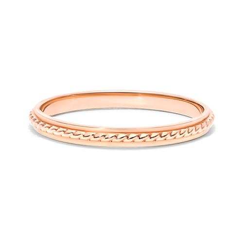 14K Rose Gold Cable Accent Ring