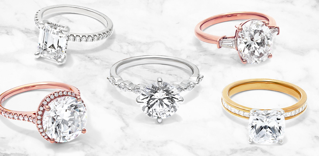 5 different shapes of Diamond engagement rings