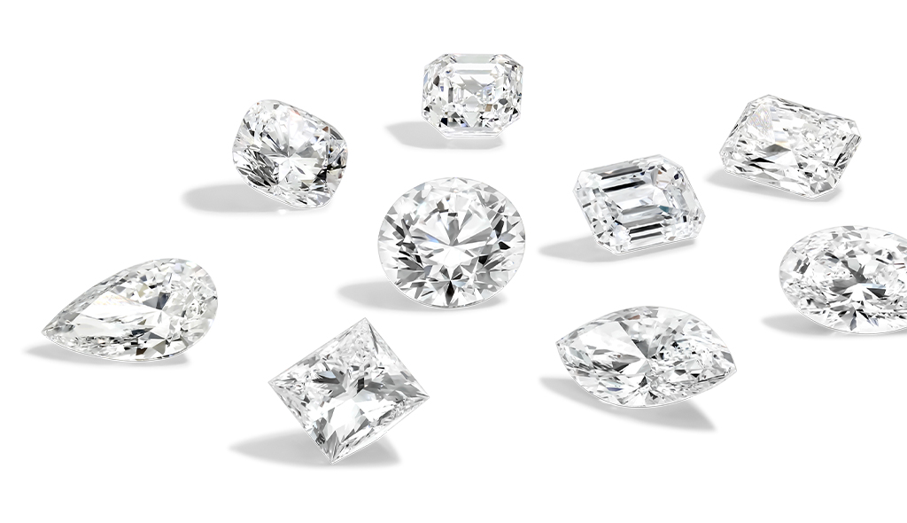 A collection of fancy shaped lab created diamonds 