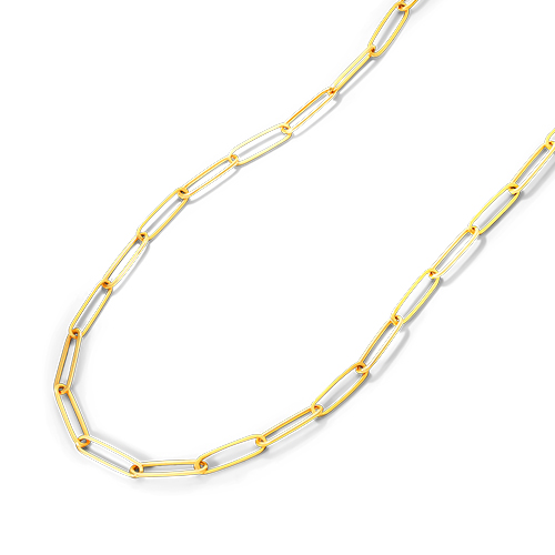 14K Yellow Gold 2.6mm Elongated Paperclip Link Chain