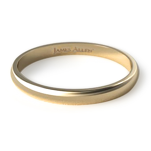 14K Yellow Gold 4mm Low Dome Wedding Ring