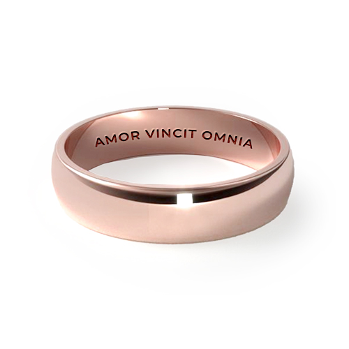 14K Rose Gold 6mm Traditional Slightly Curved Wedding Ring