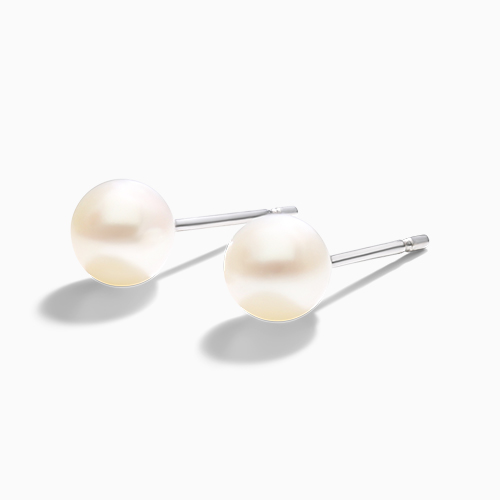 14K White Gold Cultured Freshwater Pearl Birthstone Earrings