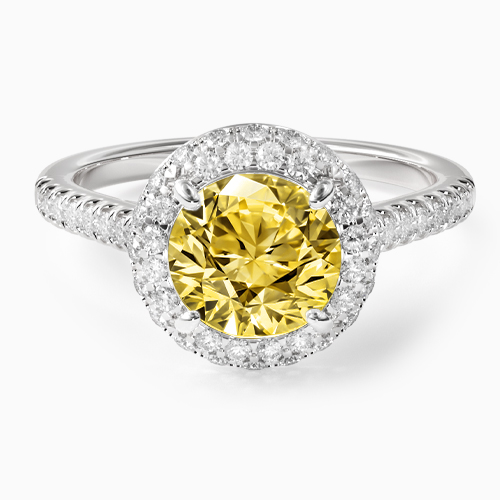 14K White Gold Falling Edge Pavé Diamond Engagement Ring