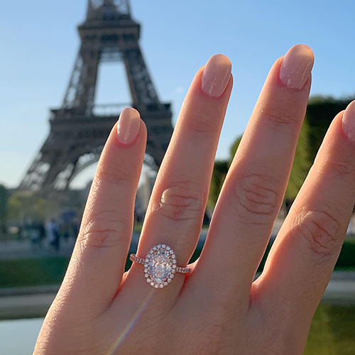 14K Rose Gold Petite Pavé Engagement Ring (Flush Fit)