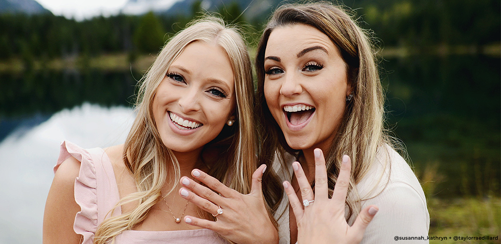 Lesbian couple store engagement rings