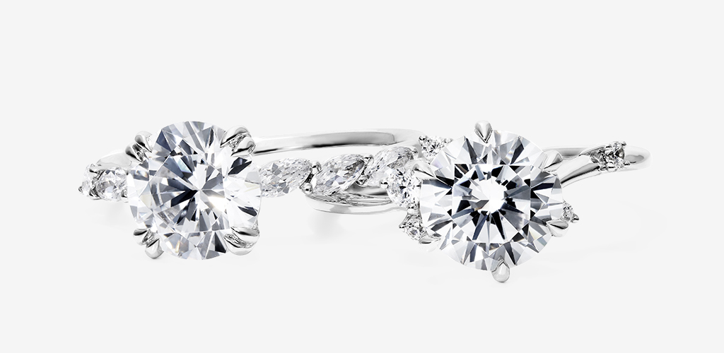Side stone engagement rings 