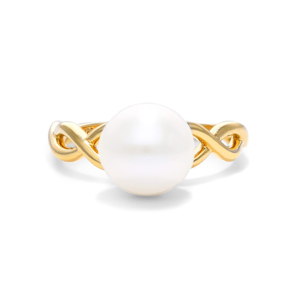 14K Yellow Gold Freshwater Cultured Pearl Twist Ring