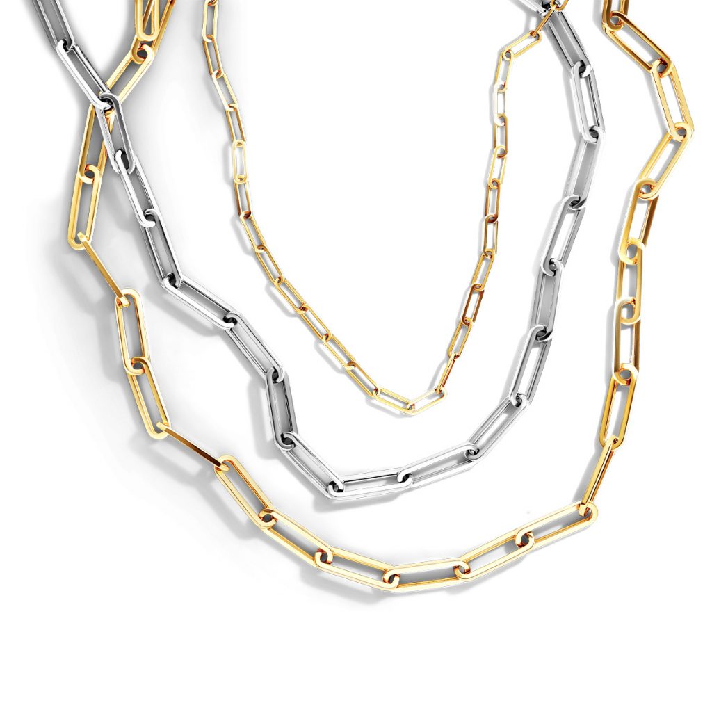Gold paper clip necklace