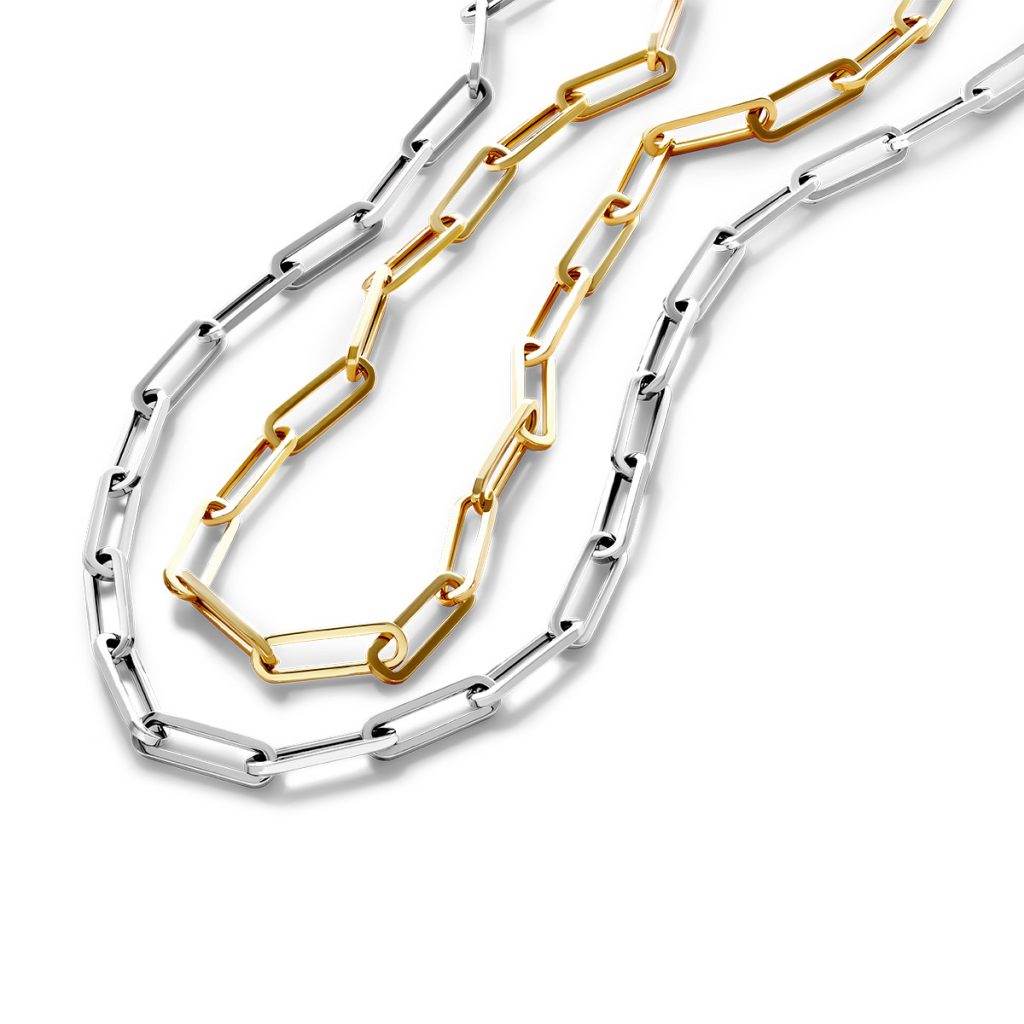 Gold paper clip chain necklace