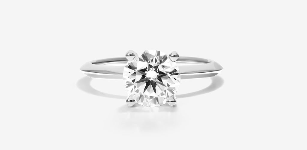 14K White Gold 2mm Knife Edge Solitaire Engagement Ring