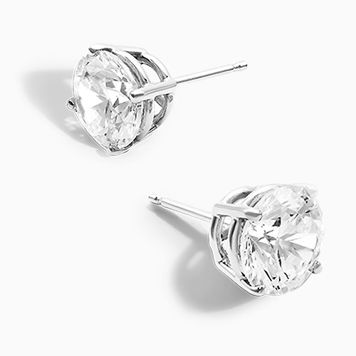 14K White Gold Four Prong Round Brilliant Lab Created Diamond Stud Earrings (1.00 CTW - F-G / VS2-SI1)