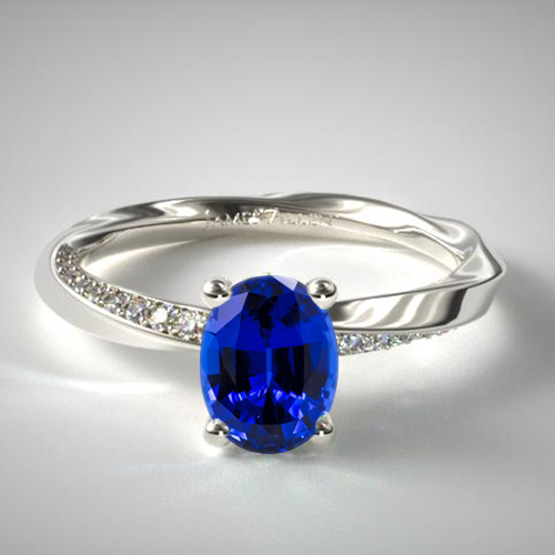 Platinum Twisted Pavé Engagement Ring