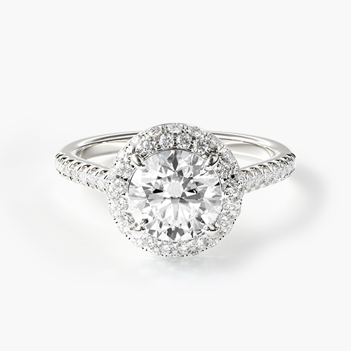 Platinum Falling Edge Pavé Diamond Engagement Ring