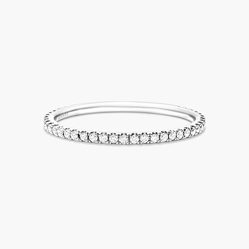 14K White Gold Single Row Ever After Diamond Ring