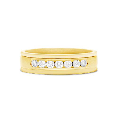 14K Yellow Gold 6mm Channel Set Diamond Wedding Ring