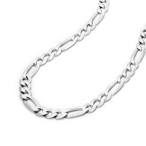 Sterling Silver 5.5mm Figaro Chain Bracelet - 8.5 Inches