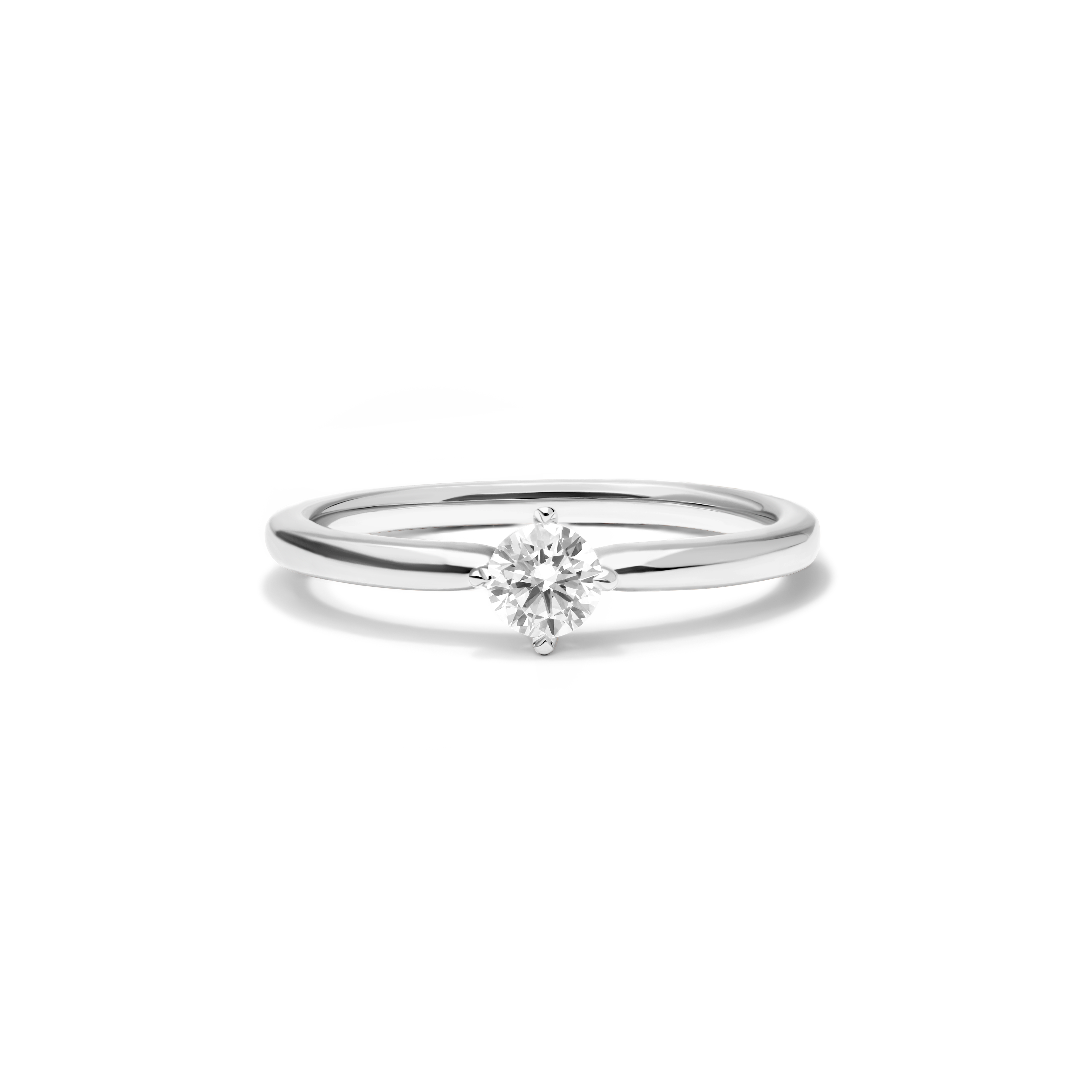 14K White Gold Lab-Created Diamond Solitaire Ring