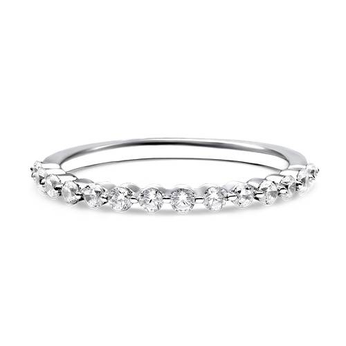 14K White Gold Diamond Escalade Wedding Ring