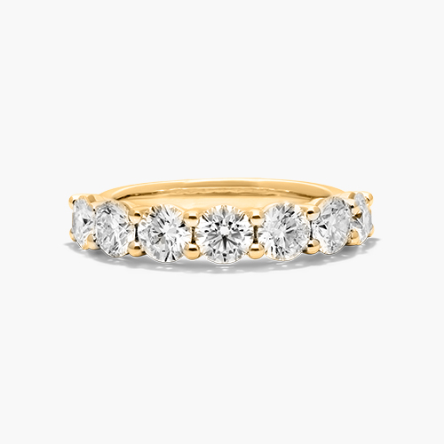 14K Yellow Gold Seven Stone Low Dome Basket Lab Created Diamond Ring (1.50 CTW - F-G / VS2-SI1)