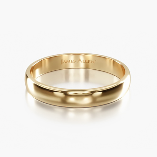 14K Yellow Gold 3mm Traditional Slightly Curved Wedding Ring