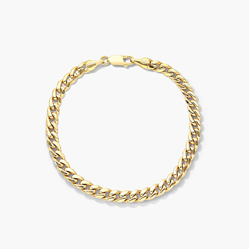 14K Yellow Gold Solid 5mm Miami Cuban Bracelet - 8.5 Inches
