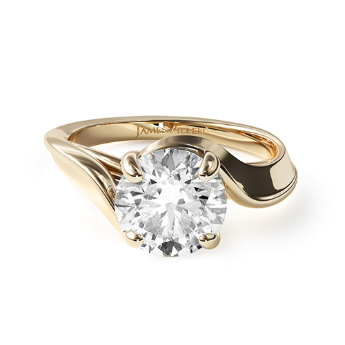 18K Yellow Gold Bypass Engagement Ring