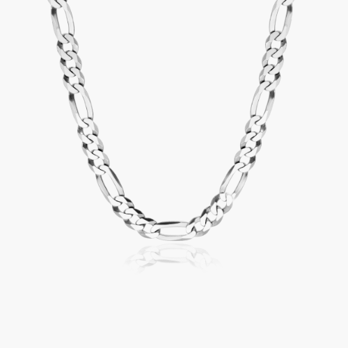 Sterling Silver 5.5mm Figaro Chain Necklace - 24 Inches