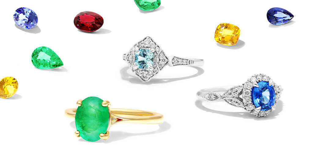 Birthstone engagement rings