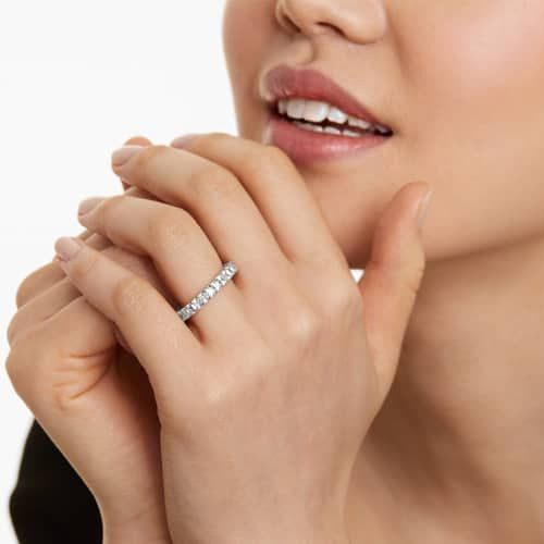 14K White Gold Emerald Cut Diamond Eternity Ring