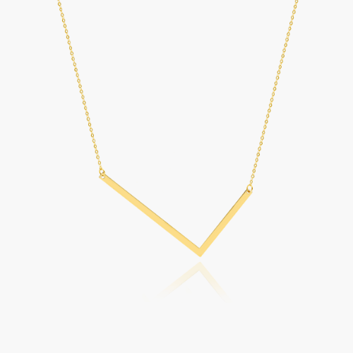14K Yellow Gold Large Initial L Necklace