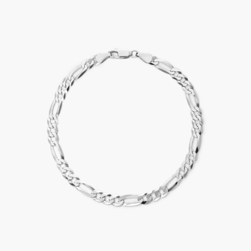 Sterling Silver 5.5mm Figaro Chain Bracelet - 8.5 Inches