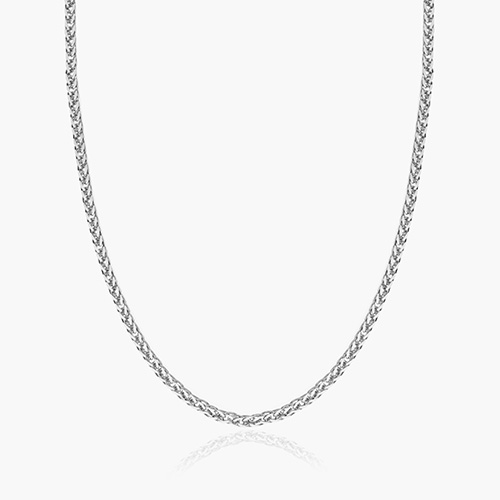 14K White Gold 1.8mm Wheat Chain Necklace - 18 Inches
