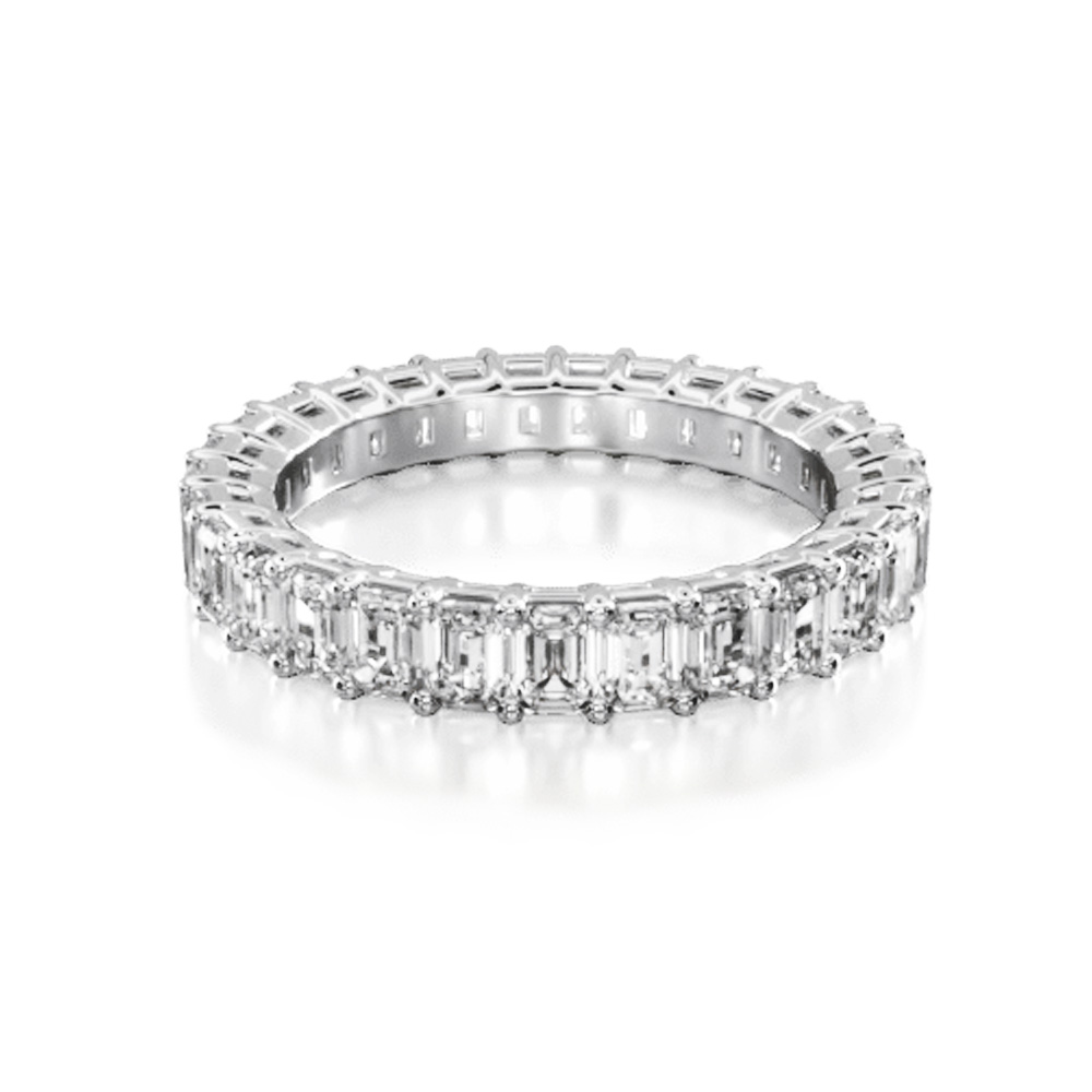 14K White Gold Emerald Cut Diamond Eternity Ring (2 CTW H-I / SI1-SI2)