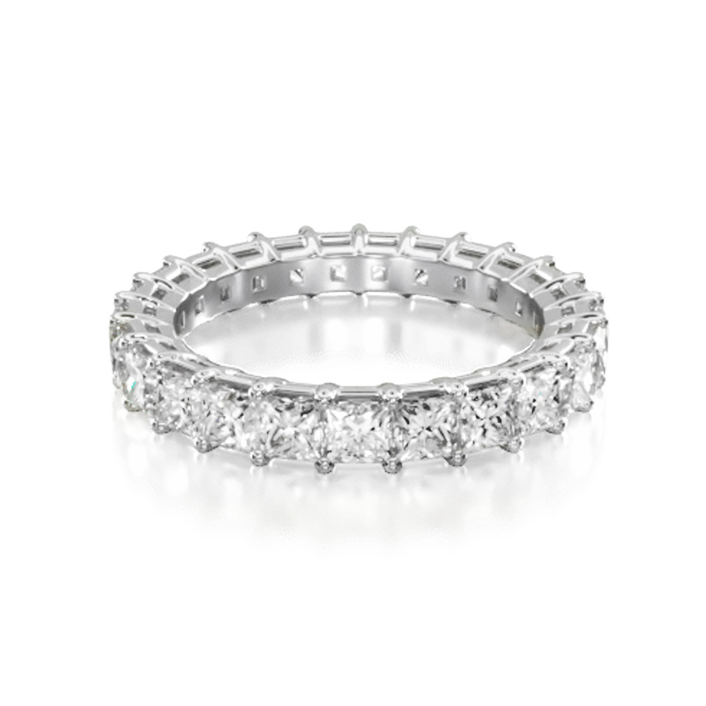 14K White Gold Princess Cut Diamond Eternity Ring (2 CTW H-I / SI1-SI2)