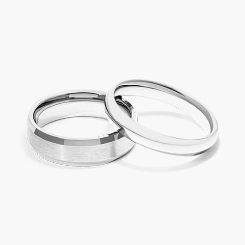 Classic white gold wedding ring sets