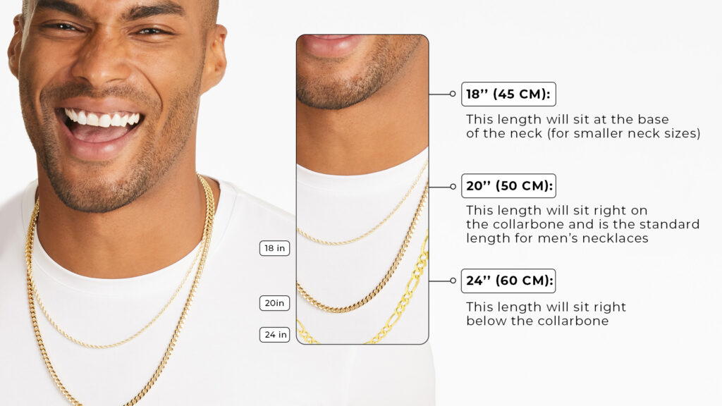 standard necklace length for a man