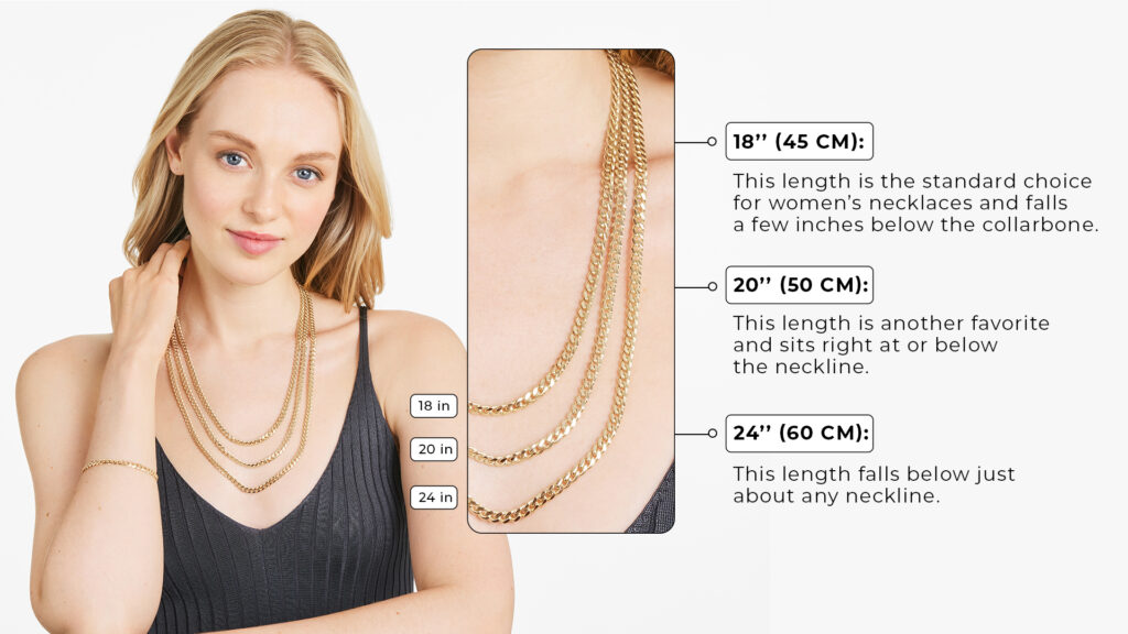 Average length of hot sale men's necklace