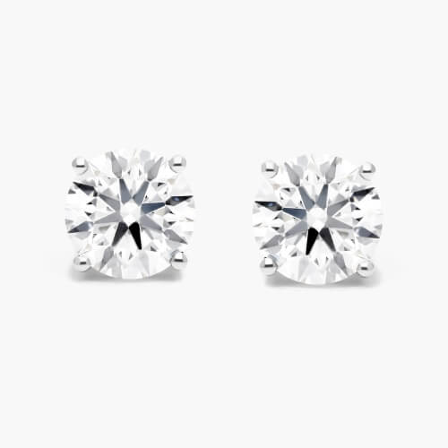 14K White Gold Four Prong_Round_Brilliant_Lab_Created_Diamond_Stud_Earrings_(0.75 CTW - F-G / VS2-SI1)