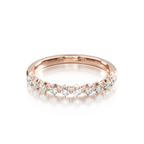 14K Rose Gold Scalloped Diamond Ring