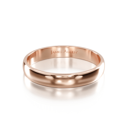 14K Rose Gold 3mm Traditional Slightly Curved Wedding Ring