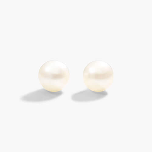 14K White Gold Cultured Freshwater Pearl Birthstone Earrings