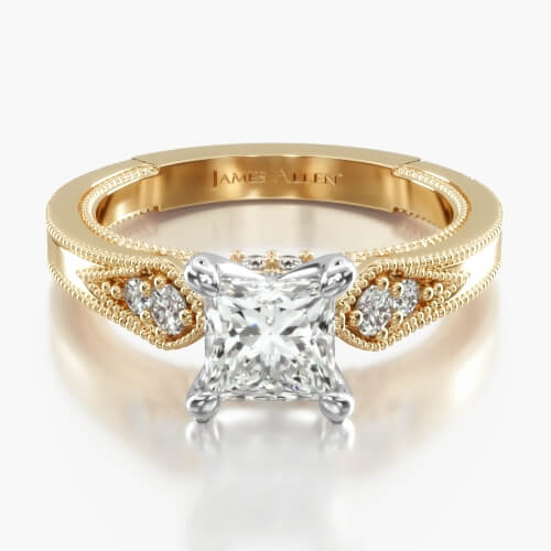 14K Yellow Gold Paisley Surprise Engagement Ring