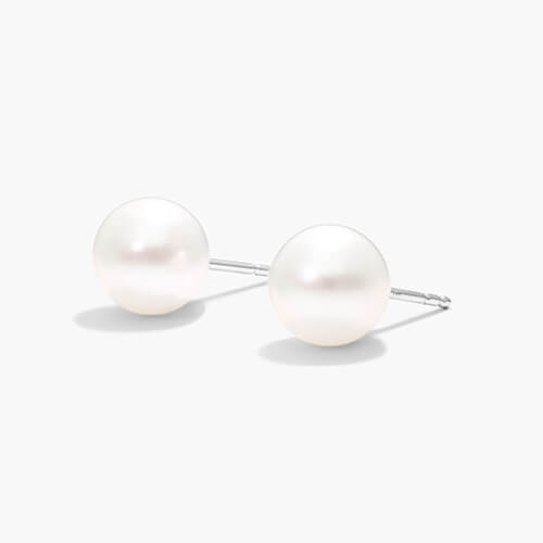 14K White Gold South Sea Cultured Pearl Earrings (9.0-9.5mm)