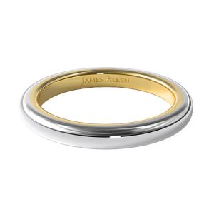 14K Gold Two-Tone 2.2mm Comfort Fit Wedding Band