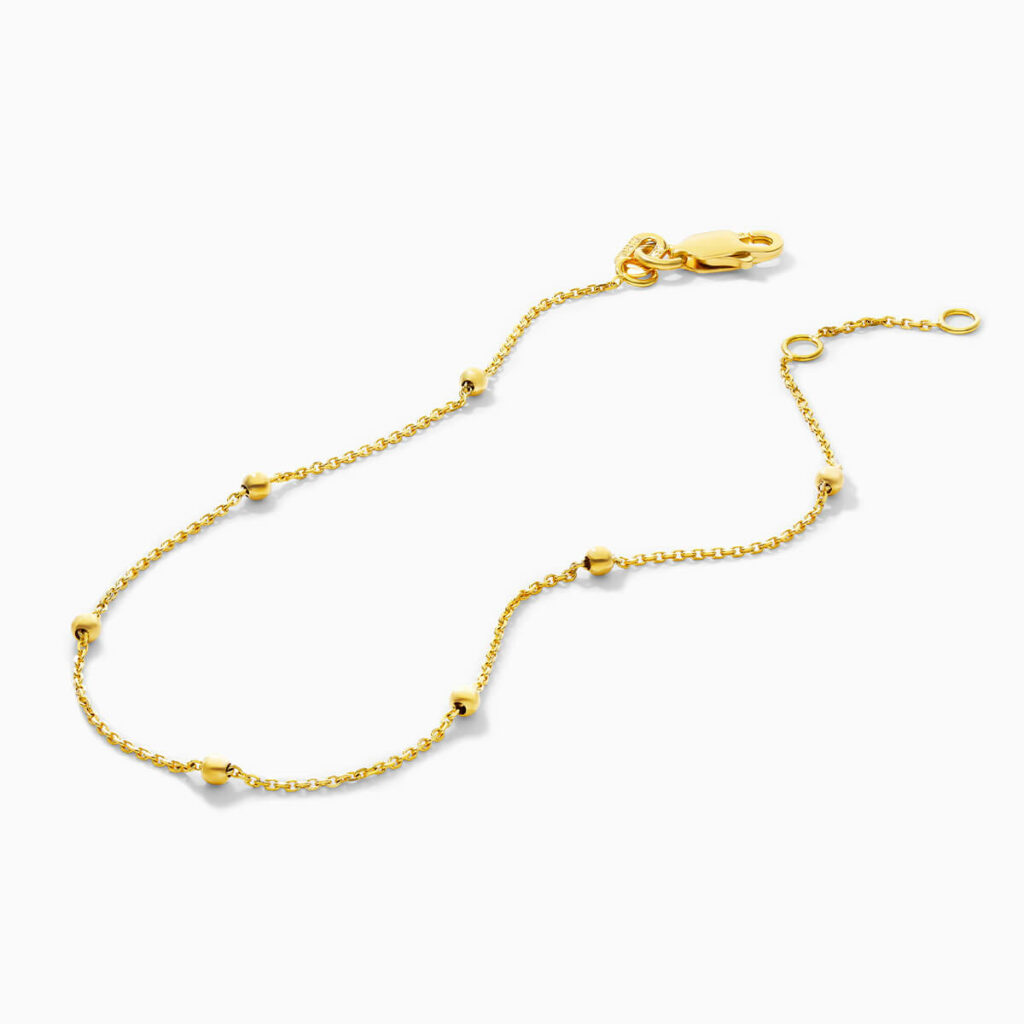 14K Yellow Gold Ball Station Bracelet