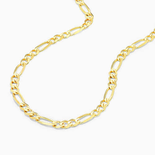 14K Yellow Gold 3mm Figaro Chain Necklace - 22 Inches